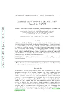 Inference with Constrained Hidden Markov Models in PRISM