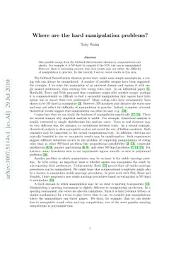 Where are the hard manipulation problems?