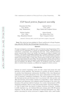 CLP-based protein fragment assembly