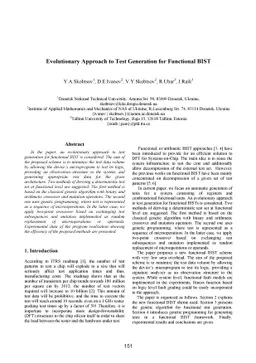 Evolutionary Approach to Test Generation for Functional BIST