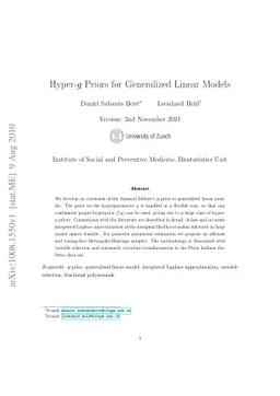 Hyper-g Priors for Generalized Linear Models