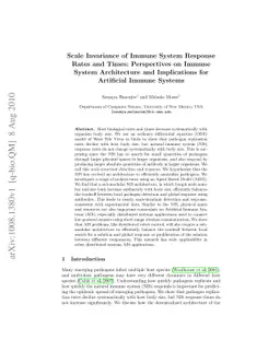 Scale Invariance of Immune System Response Rates and Times: Perspectives
  on Immune System Architecture and Implications for Artificial Immune Systems