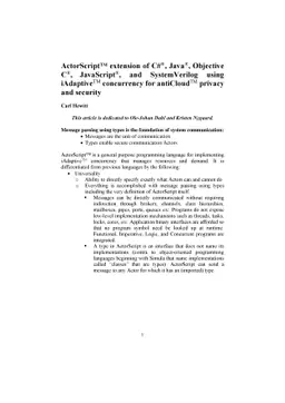 ActorScript(TM) extension of C sharp (TM), Java(TM), and Objective
  C(TM): iAdaptive(TM) concurrency for antiCloud(TM) privacy and security