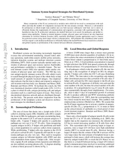 Immune System Inspired Strategies for Distributed Systems