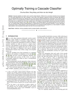 Optimally Training a Cascade Classifier