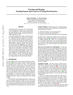 Freezing and Sleeping: Tracking Experts that Learn by Evolving Past
  Posteriors