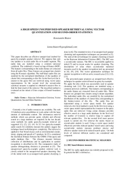 A high speed unsupervised speaker retrieval using vector quantization
  and second-order statistics