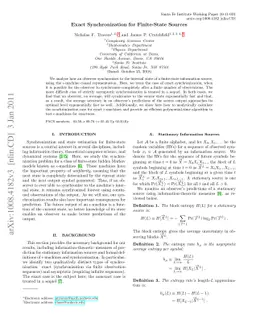 Exact Synchronization for Finite-State Sources
