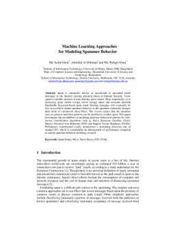 Machine Learning Approaches for Modeling Spammer Behavior