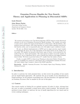 Gaussian Process Bandits for Tree Search: Theory and Application to
  Planning in Discounted MDPs