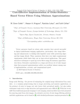 Cost-Effective Implementation of Order-Statistics Based Vector Filters
  Using Minimax Approximations