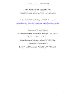 Nonlinear Vector Filtering for Impulsive Noise Removal from Color Images