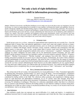 Not only a lack of right definitions: Arguments for a shift in
  information-processing paradigm