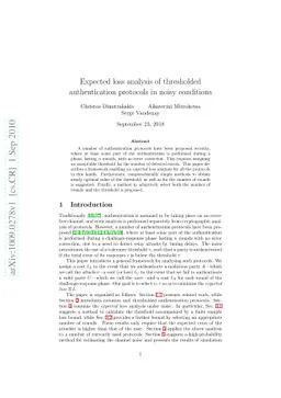 Expected loss analysis of thresholded authentication protocols in noisy
  conditions
