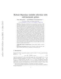 Robust Bayesian variable selection with sub-harmonic priors