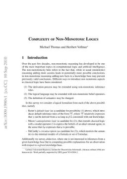 Complexity of Non-Monotonic Logics