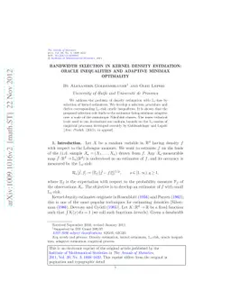 Bandwidth selection in kernel density estimation: Oracle inequalities
  and adaptive minimax optimality