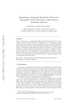 Optimizing an Organized Modularity Measure for Topographic Graph
  Clustering: a Deterministic Annealing Approach