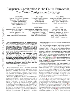 Component Specification in the Cactus Framework: The Cactus
  Configuration Language
