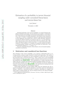 Estimation of a probability in inverse binomial sampling under
  normalized linear-linear and inverse-linear loss