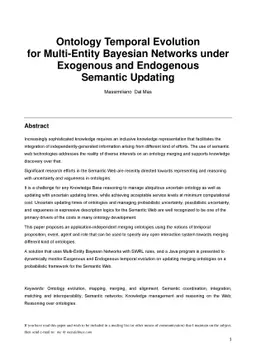 Ontology Temporal Evolution for Multi-Entity Bayesian Networks under
  Exogenous and Endogenous Semantic Updating