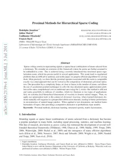 Proximal Methods for Hierarchical Sparse Coding