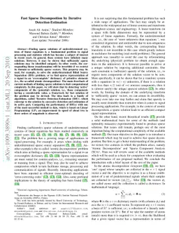 Fast Sparse Decomposition by Iterative Detection-Estimation