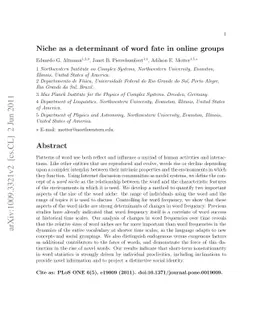 Niche as a determinant of word fate in online groups