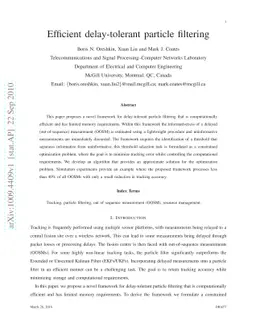 Efficient delay-tolerant particle filtering