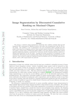 Image Segmentation by Discounted Cumulative Ranking on Maximal Cliques