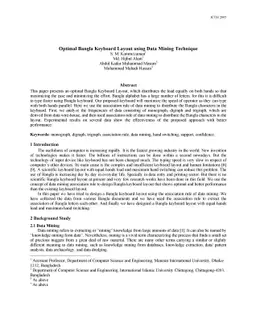 Optimal Bangla Keyboard Layout using Data Mining Technique