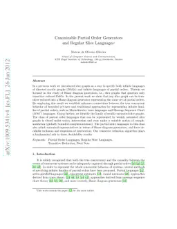 Canonizable Partial Order Generators and Regular Slice Languages