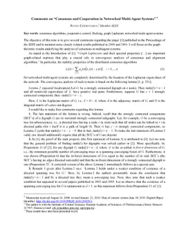 Comments on "Consensus and Cooperation in Networked Multi-Agent Systems"