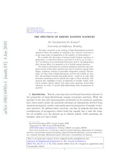 The spectrum of kernel random matrices