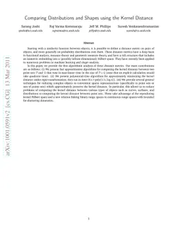 Comparing Distributions and Shapes using the Kernel Distance