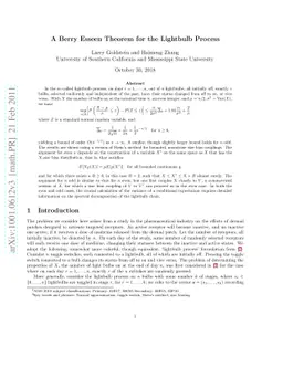 A Berry Esseen Theorem for the Lightbulb Process