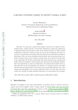 A Binary Control Chart to Detect Small Jumps