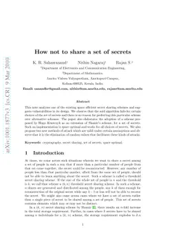 How not to share a set of secrets