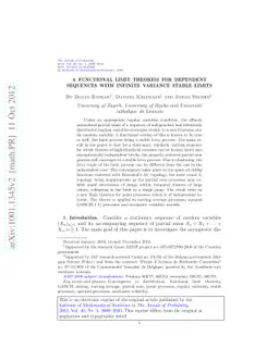 A functional limit theorem for dependent sequences with infinite
  variance stable limits