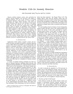 Dendritic Cells for Anomaly Detection