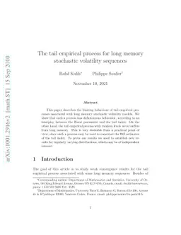 The tail empirical process for some long memory sequences