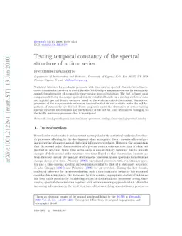 Testing temporal constancy of the spectral structure of a time series