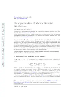 On approximation of Markov binomial distributions