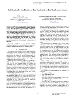 An Extension for Combination of Duty Constraints in Role-Based Access
  Control