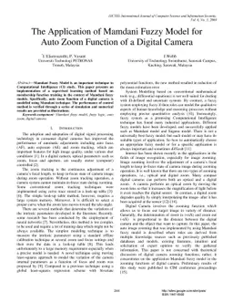The Application of Mamdani Fuzzy Model for Auto Zoom Function of a
  Digital Camera