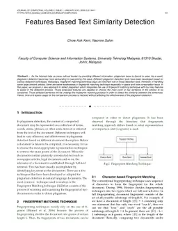 Features Based Text Similarity Detection