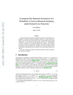 Asymptotically optimum estimation of a probability in inverse binomial
  sampling under general loss functions