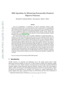 MM Algorithms for Minimizing Nonsmoothly Penalized Objective Functions