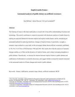Implicit media frames: Automated analysis of public debate on artificial
  sweeteners