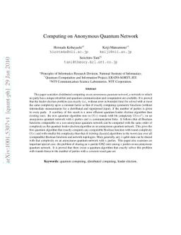 Computing on Anonymous Quantum Network